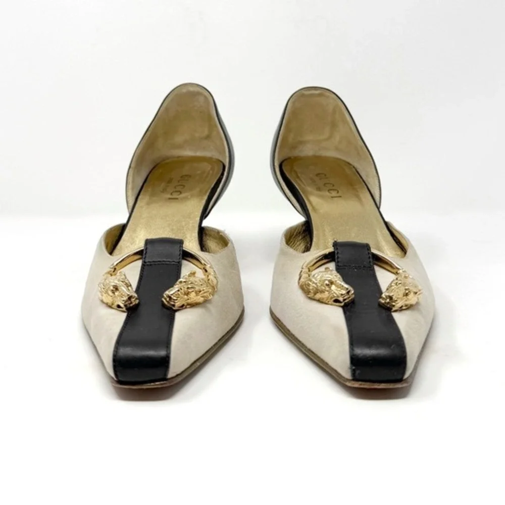 Gucci Tom Ford Dragon Buckle‎ Black Suede D'Orsay Heels 6B